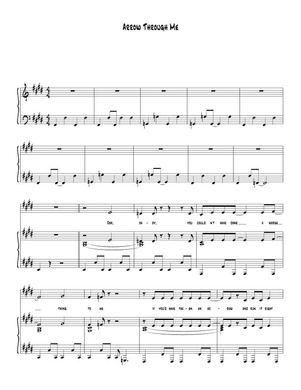 Arrow Through Me (arr. Biegler)