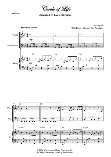 Circle Of Life (arr. Lydia Buttigieg)