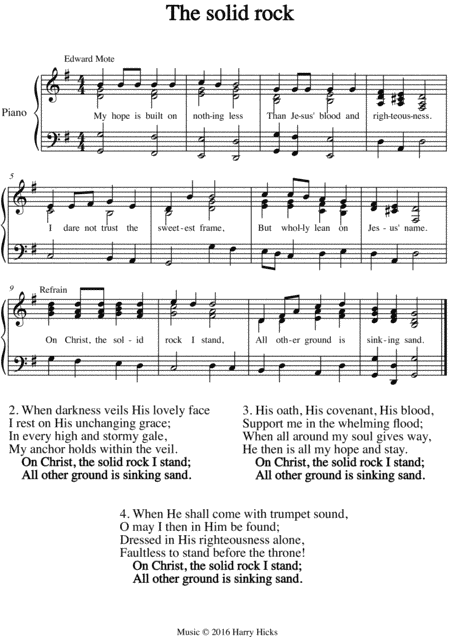 The solid rock. A new tune to a wonderful old hymn.