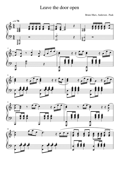 Leave The Door Open (arr. Valeriya Zahonyayeva)