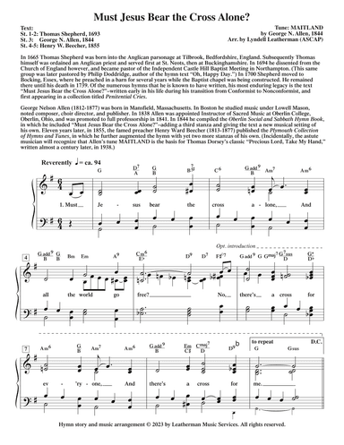 Must Jesus Bear the Cross Alone? (arr. Lyndell Leatherman)
