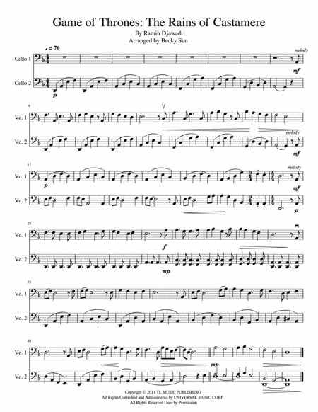 Game Of Thrones (arr. Becky Sun)