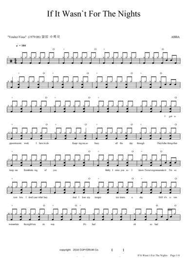 If It Wasn't For The Nights (arr. COPYDRUM)
