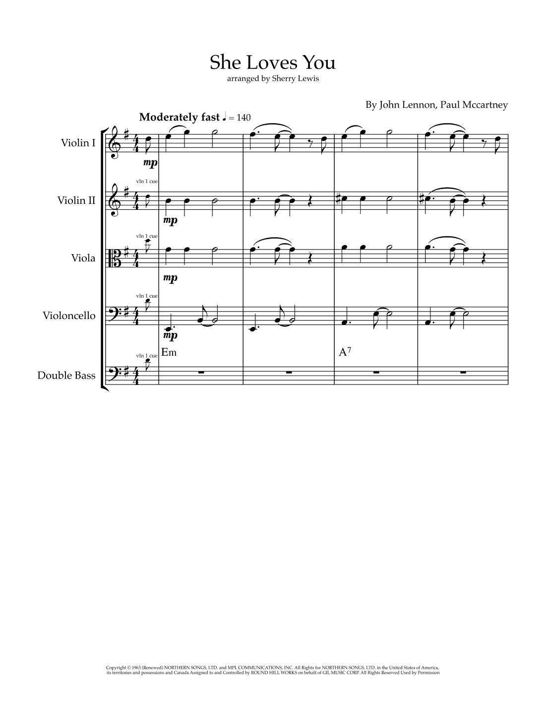 She Loves You (arr. Sherry Lewis)