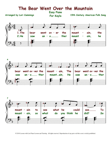 The Bear Went Over the Mountain (arr. Lori Cummings)
