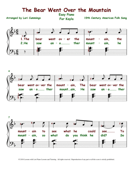 The Bear Went Over the Mountain (arr. Lori Cummings)