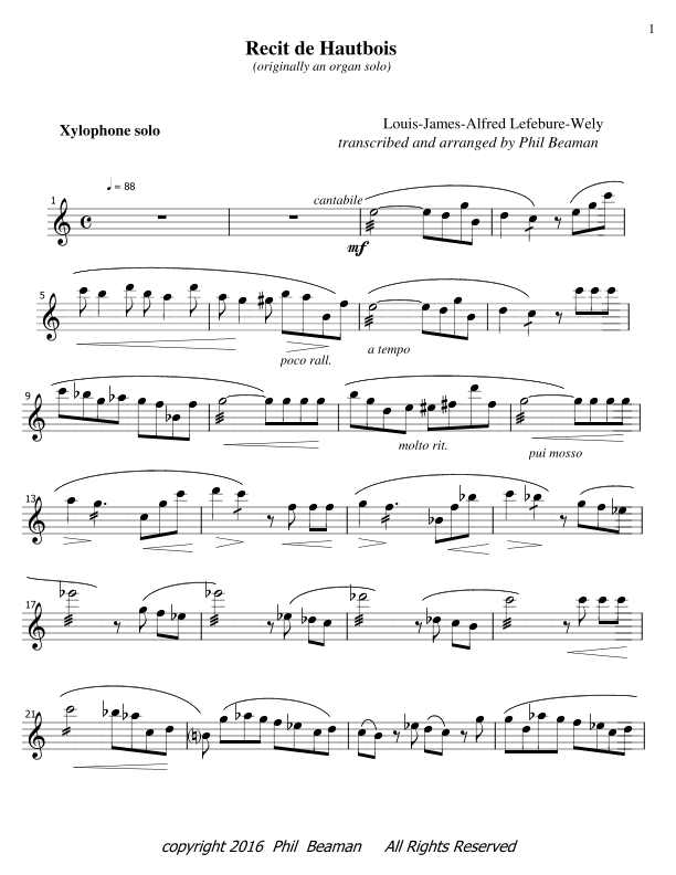 Recit de Hautbois (arr. Phil Beaman)