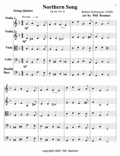 Northern Song-Schumann-string quintet (arr. Phil Beaman)
