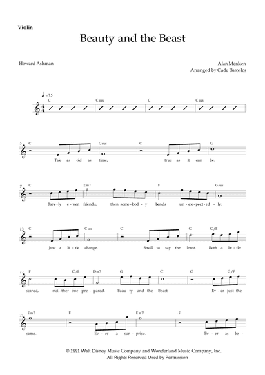 Beauty And The Beast (arr. Cadu Barcelos)