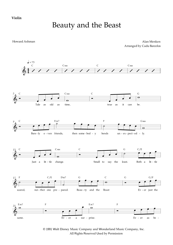 Beauty And The Beast (arr. Cadu Barcelos)