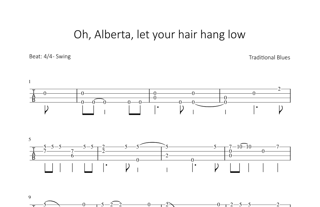 Oh, Alberta, let your hair hang low (arr. Bettina Schipp)