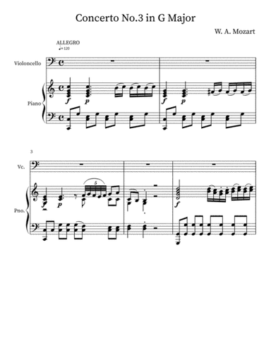 Violin Concerto No.3 in G Major for Cello (Allegro) (arr. Tom Christie)