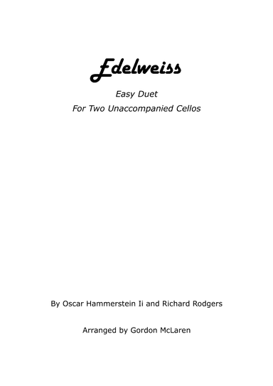 Edelweiss (arr. Gordon McLaren)
