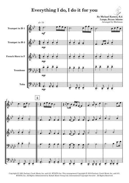 (everything I Do) I Do It For You (arr. BlechMax)