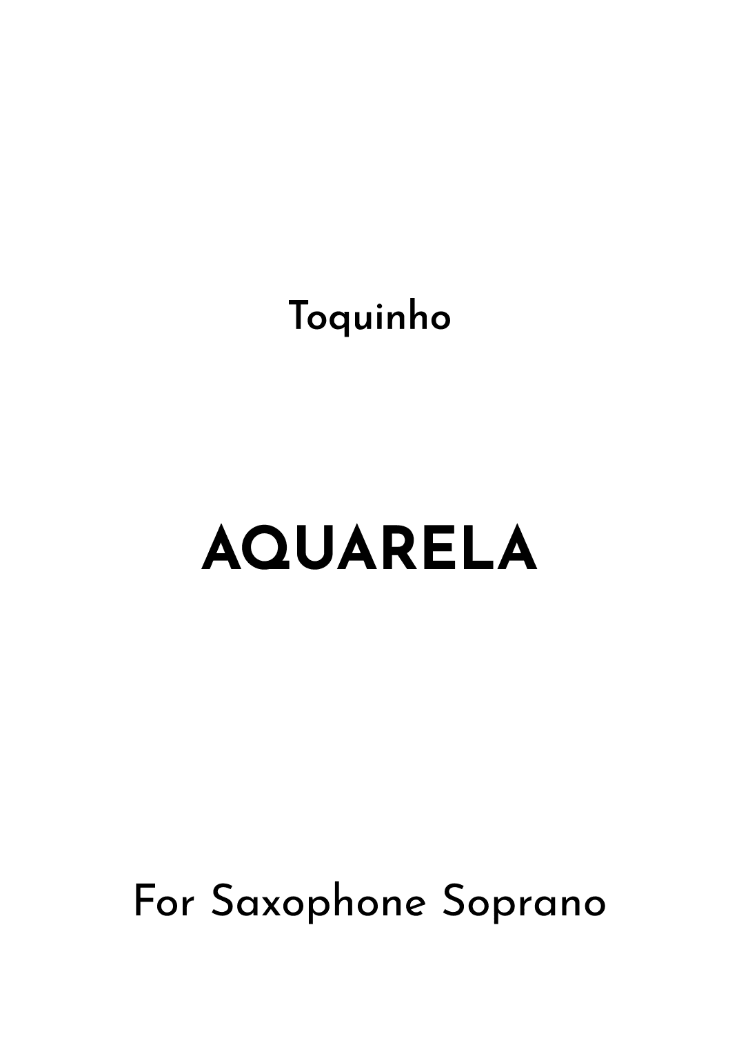 Aquarela-toquinho (arr. Jireh J.)