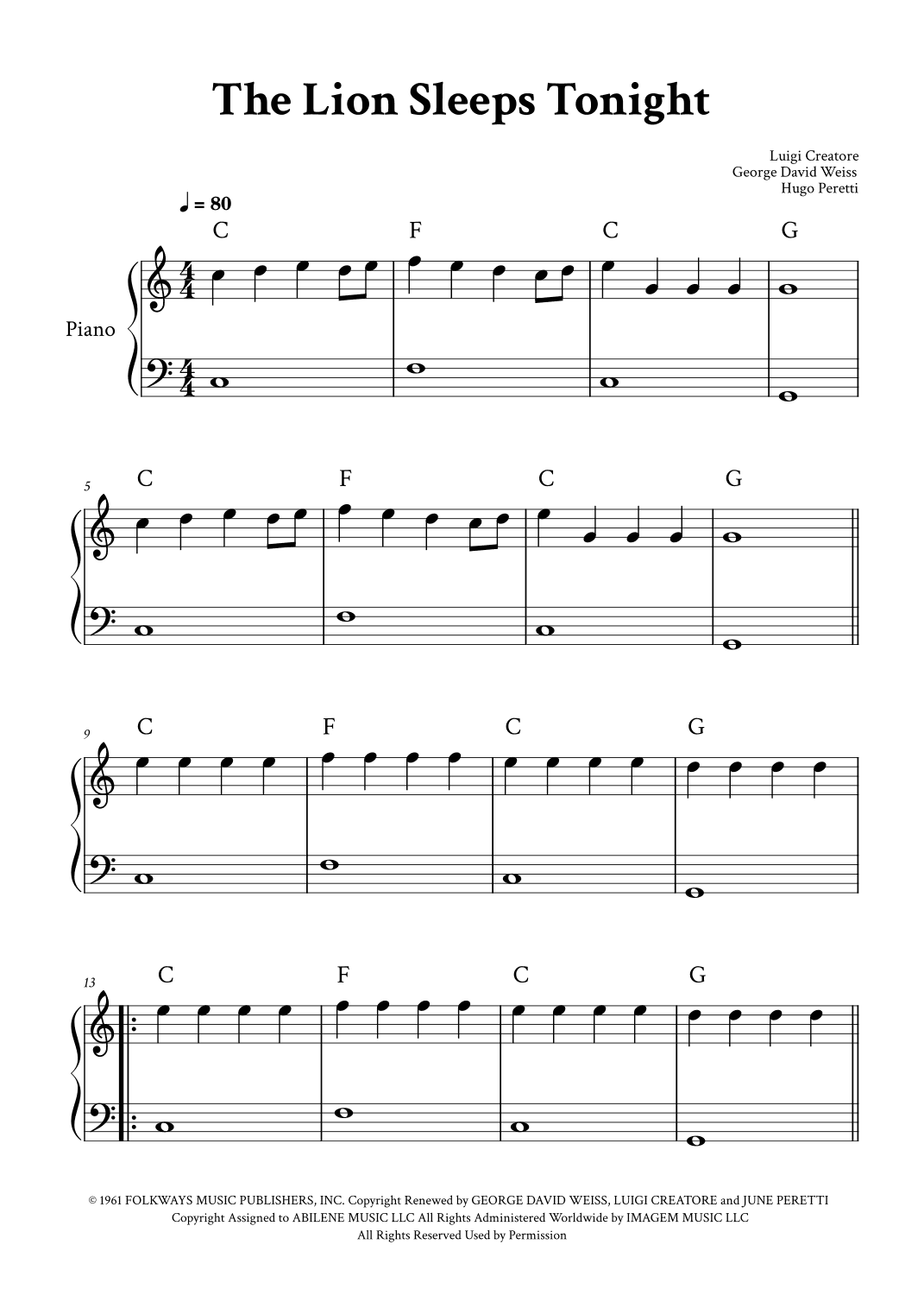 The Lion Sleeps Tonight (arr. Yuri Noronha)