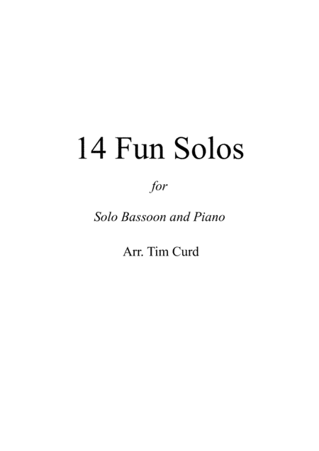 14 Fun Solos for Bassoon and Piano (arr. Tim Curd)