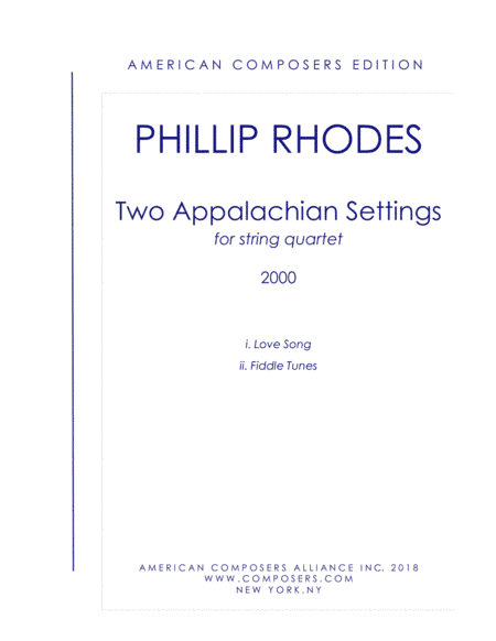 [Rhodes] Two Appalachian Settings