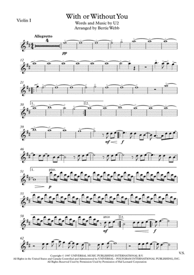 With Or Without You (arr. Bertie Webb)