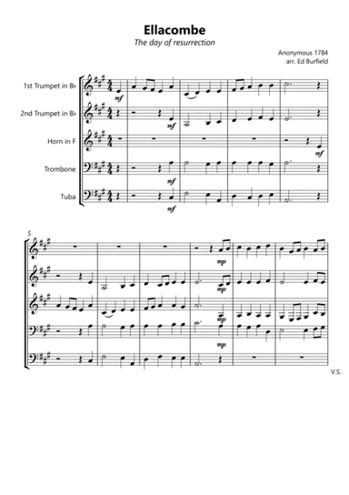 Ellacombe (The day of resurrection) - Hymn Tune for Brass Quintet (with original descant) (arr. Edward Burfield)