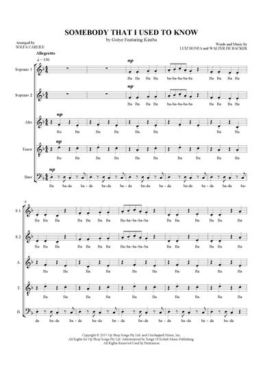 Somebody That I Used To Know (arr. S Carlile)
