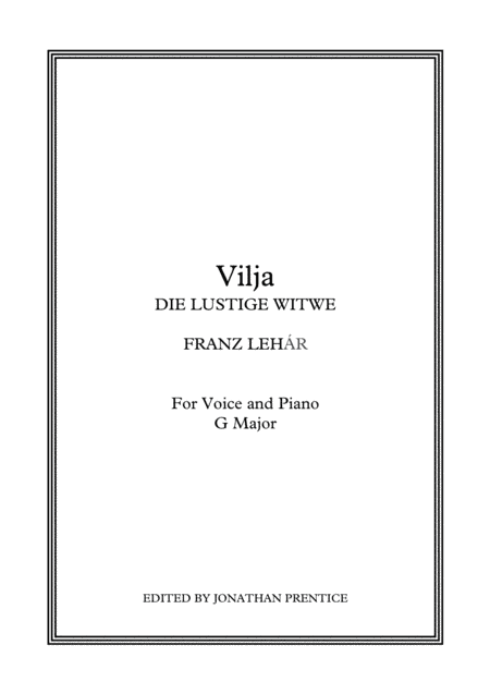 Vilja - Die Lustige Witwe (G Major) (arr. Jonathan Prentice)