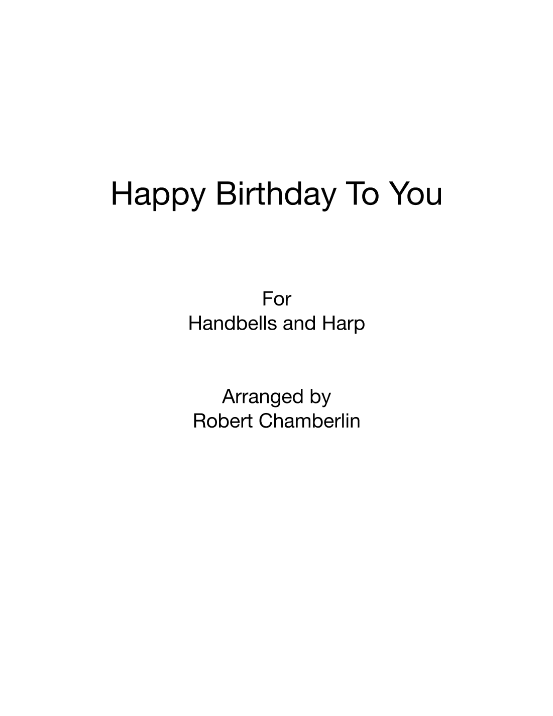 Happy Birthday To You (arr. Robert Chamberlin)