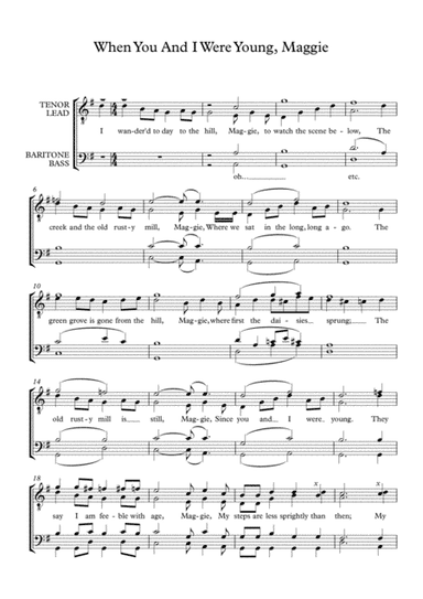 When You and I Were Young Maggie (arr. Benjamin Neldner)