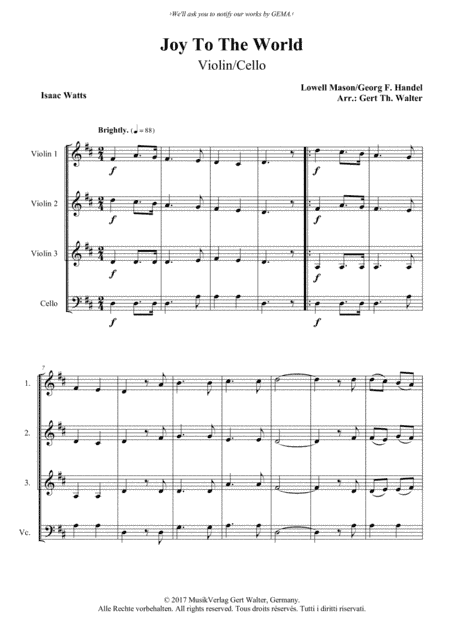Joy To The World (arr. Gert Th. Walter)