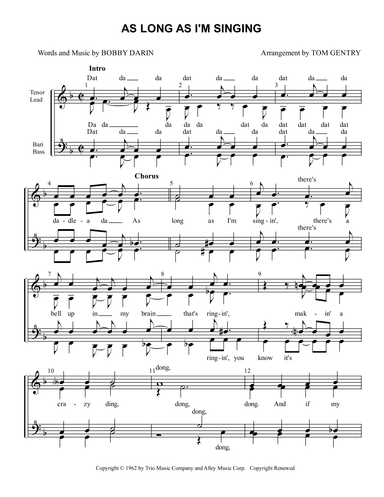 As Long As I'm Singing (arr. Tom Gentry)