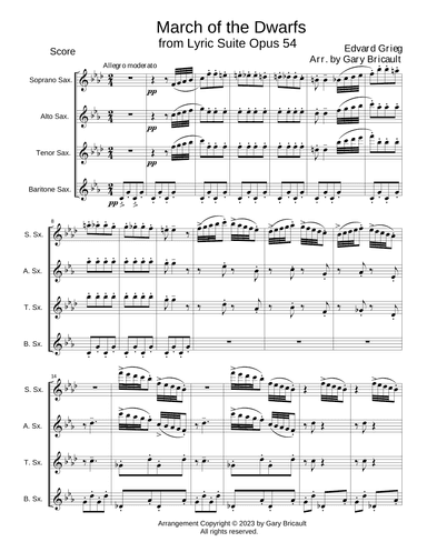 March of the Dwarfs - "Lyric Suite" Opus 54 (arr. Gary Bricault)