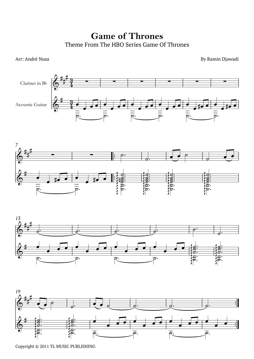 Game Of Thrones (arr. André Nusa)