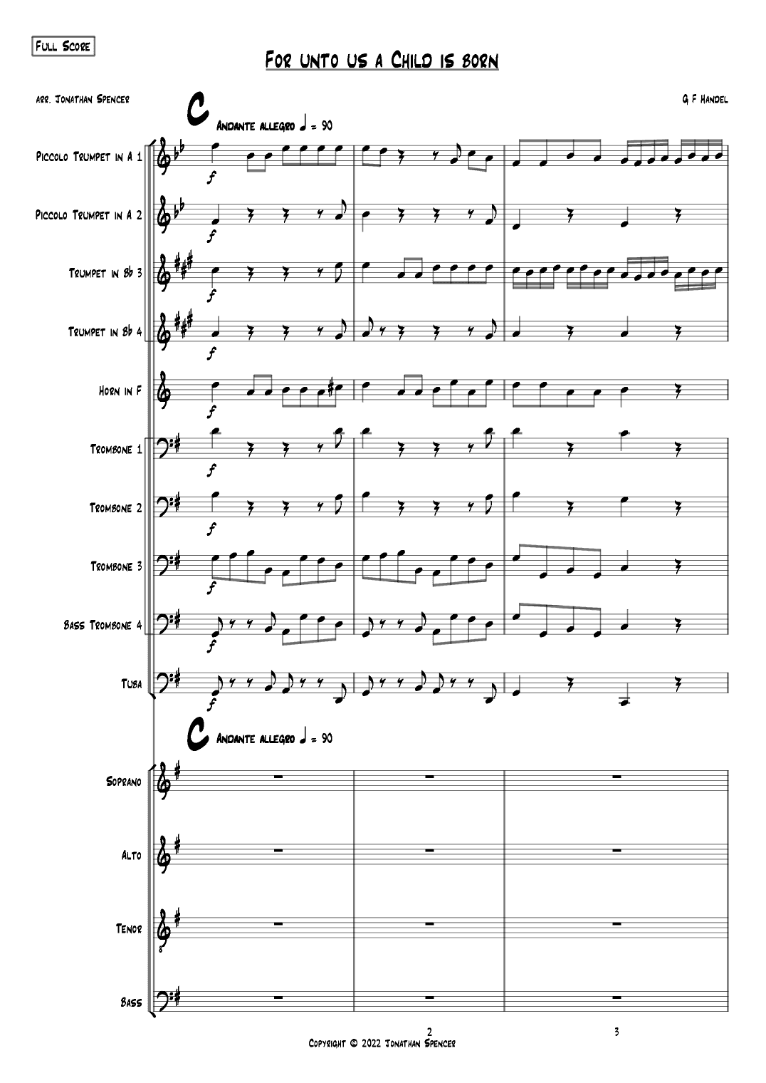 For Unto Us a Child is Born (Messiah) (arr. Jonathan Spencer)