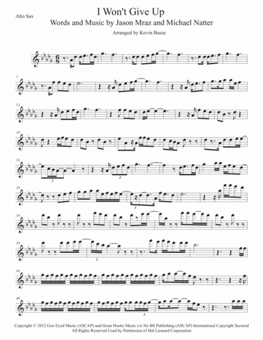 I Won't Give Up (arr. Kevin Busse)