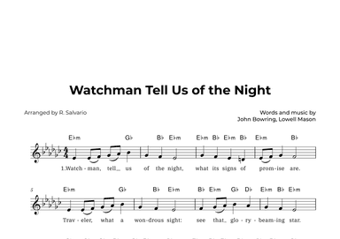 Watchman Tell Us of the Night (Key of E-Flat Minor) (arr. R. Salvario)