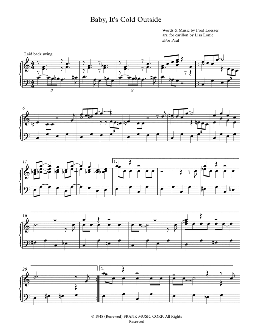 Baby, It's Cold Outside (arr. Lisa Lonie)
