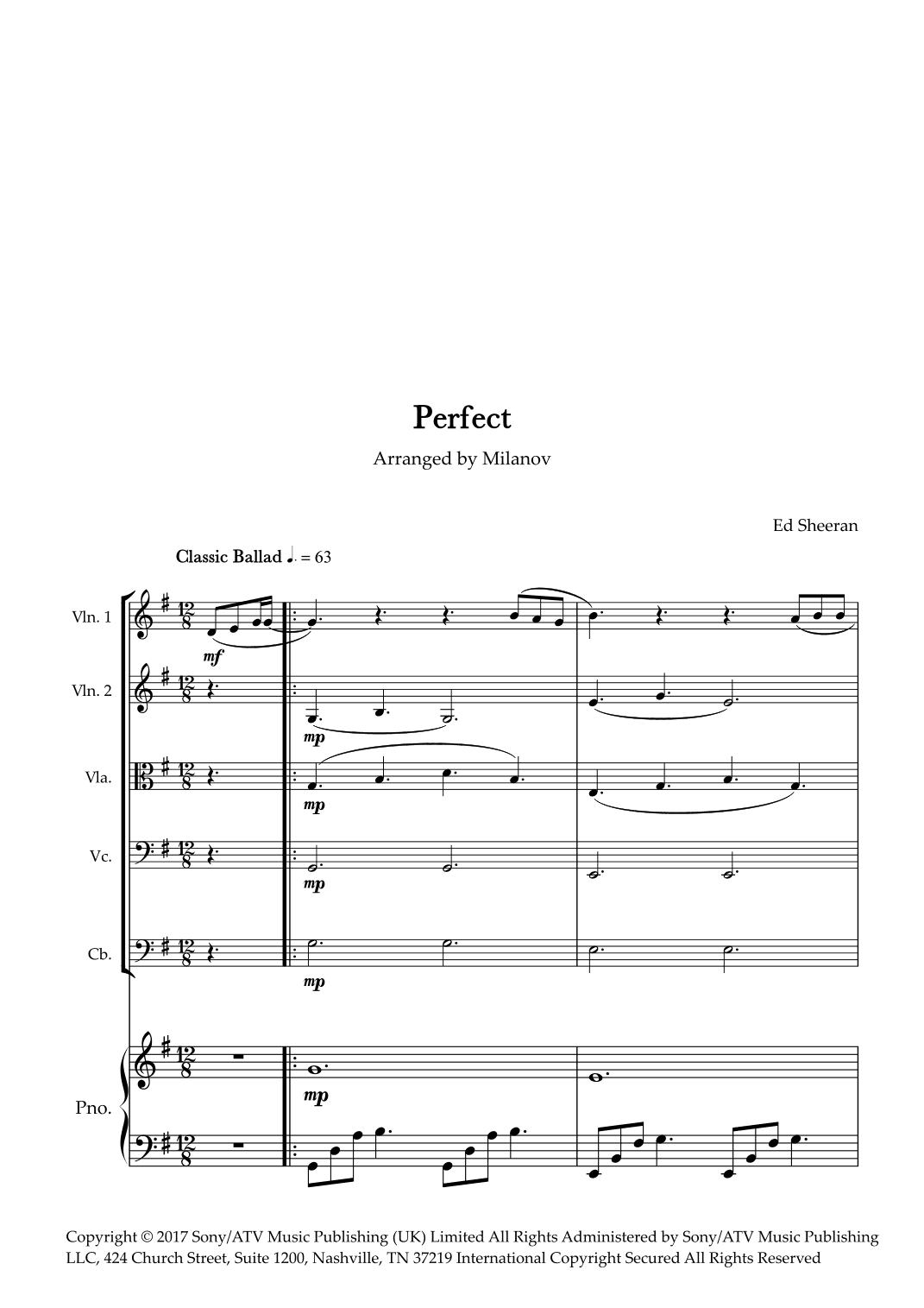 Perfect (arr. Milanov)