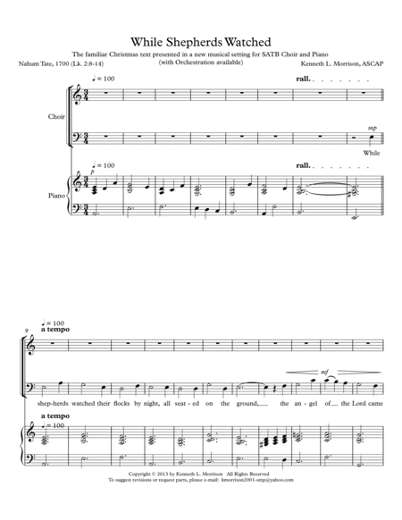 While Shepherds Watched (Choral Octavo)