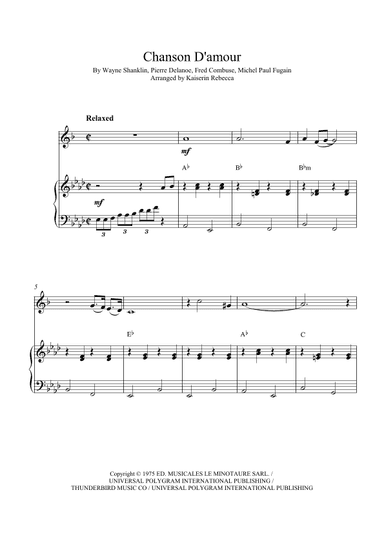 Chanson D'amour (the Ra-da-da-da-da Song) (arr. Kaiserin Rebecca)