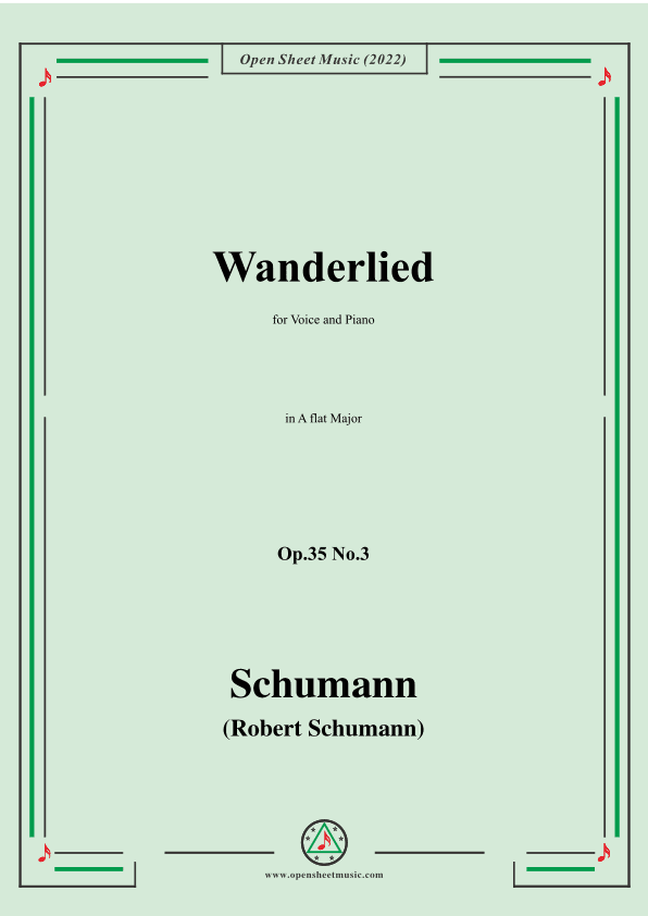 Schumann-Wanderlied,Op.35 No.3, in A flat Major (arr. OSM Press)