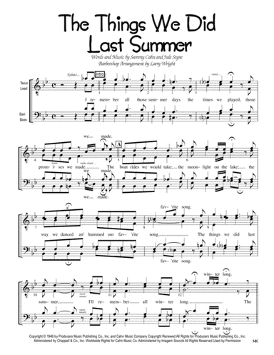 The Things We Did Last Summer (arr. Larry Wright)