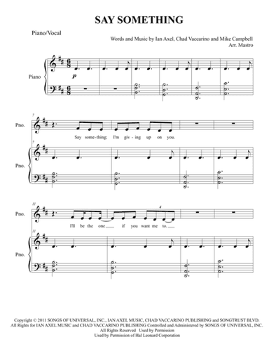 Say Something (arr. Jonathan Mastro)