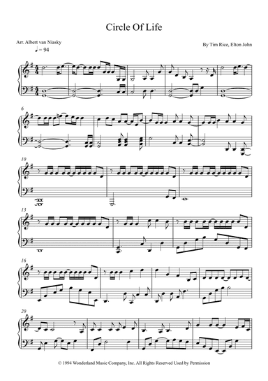 Circle Of Life (arr. Albert van Niasky)