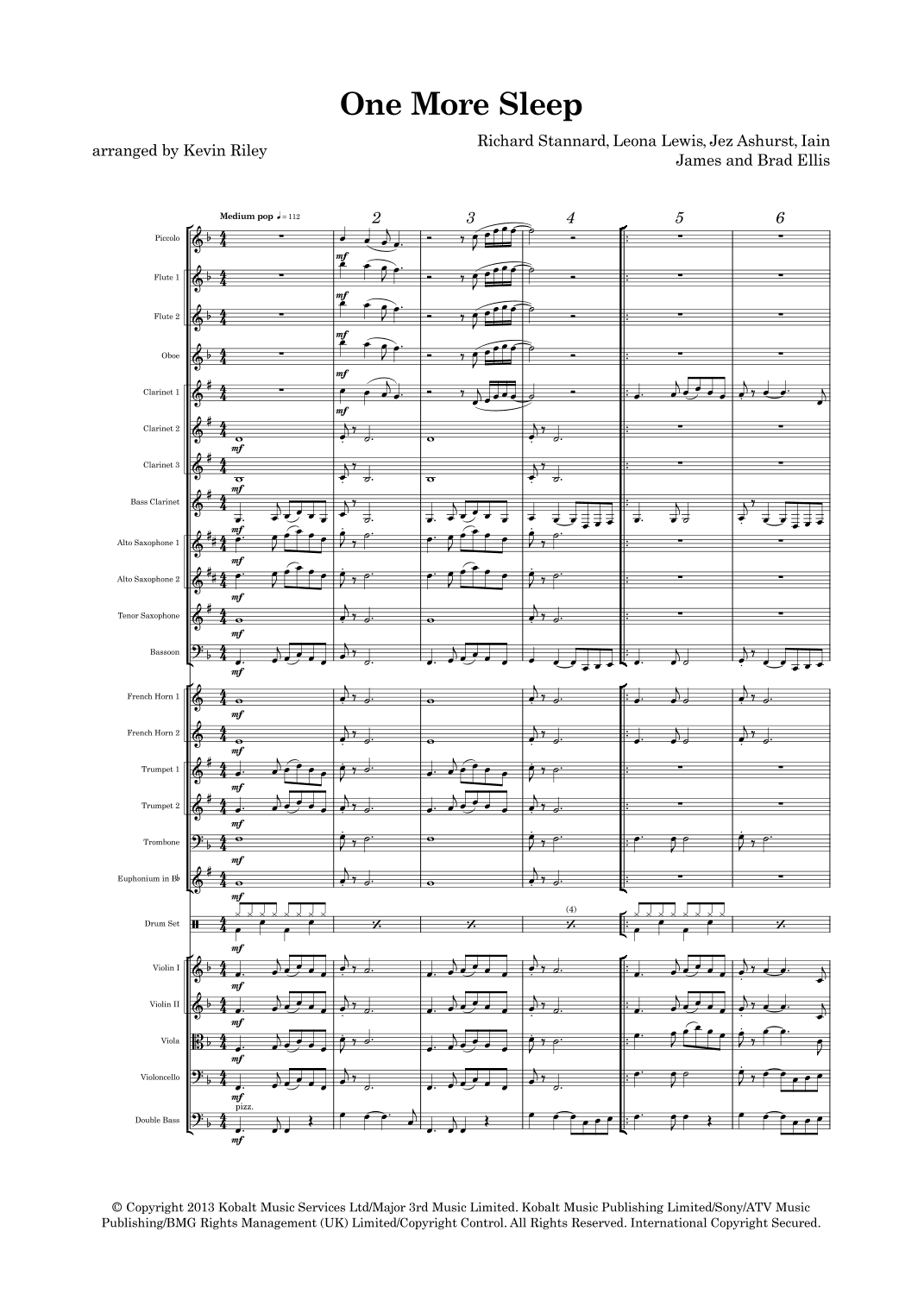 One More Sleep (arr. Kevin Riley)