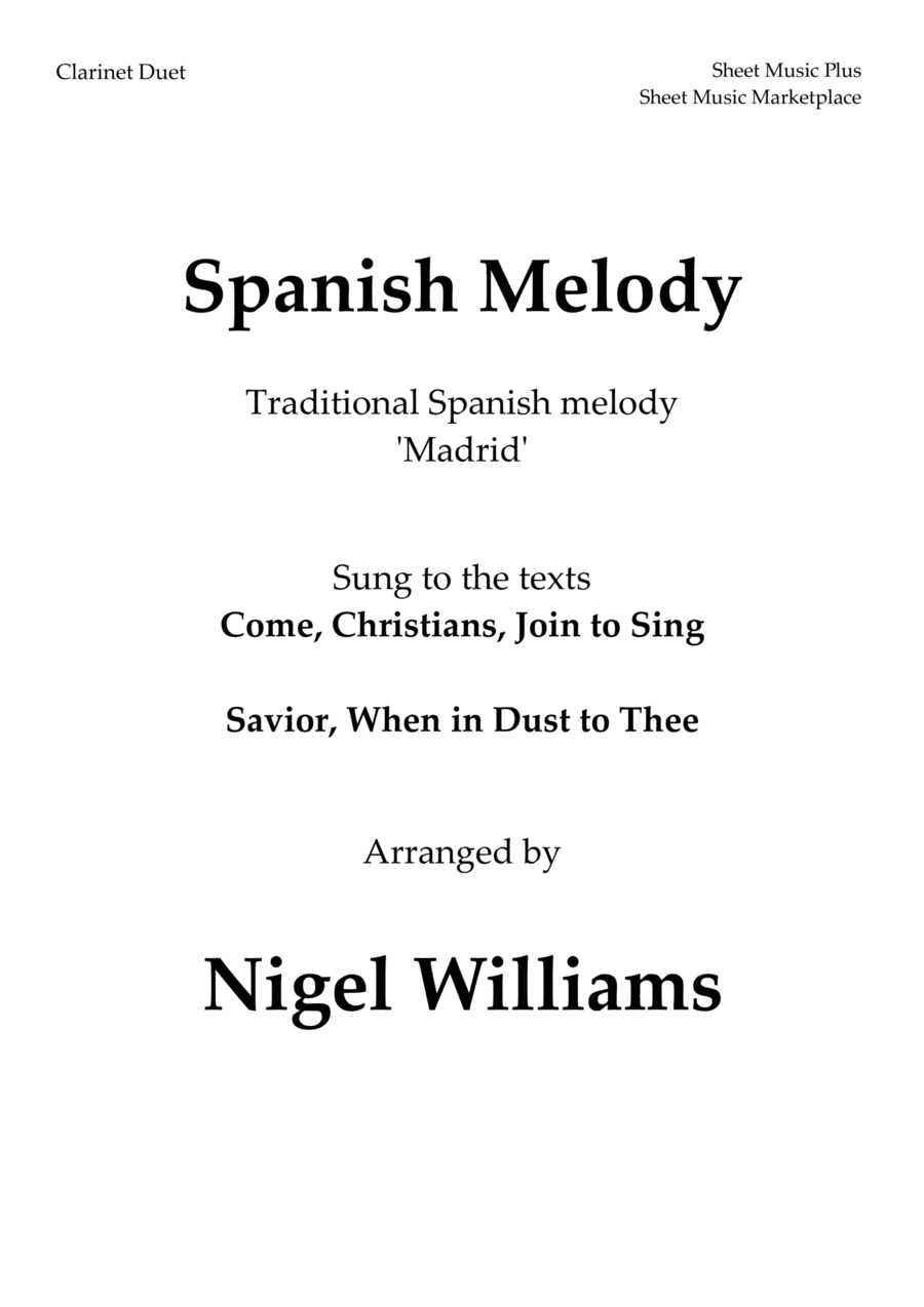 Spanish Melody, for Clarinet Duet (arr. Nigel Williams)