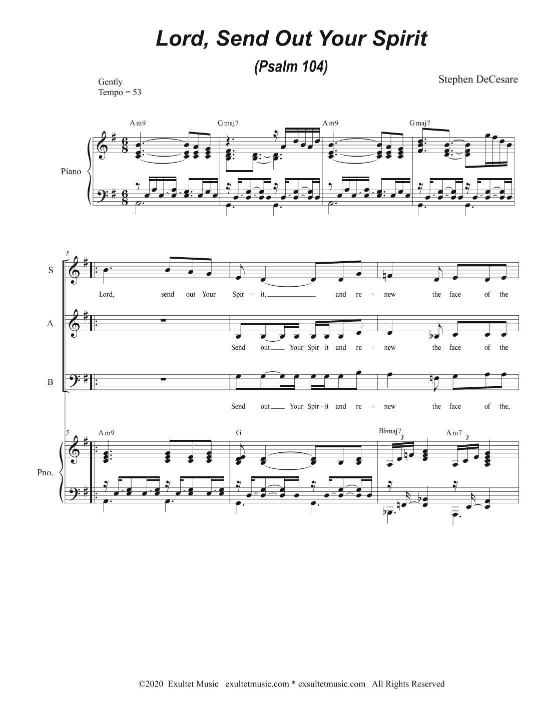 Lord, Send Out Your Spirit (Psalm 104) (Vocal Trio - (SAB)