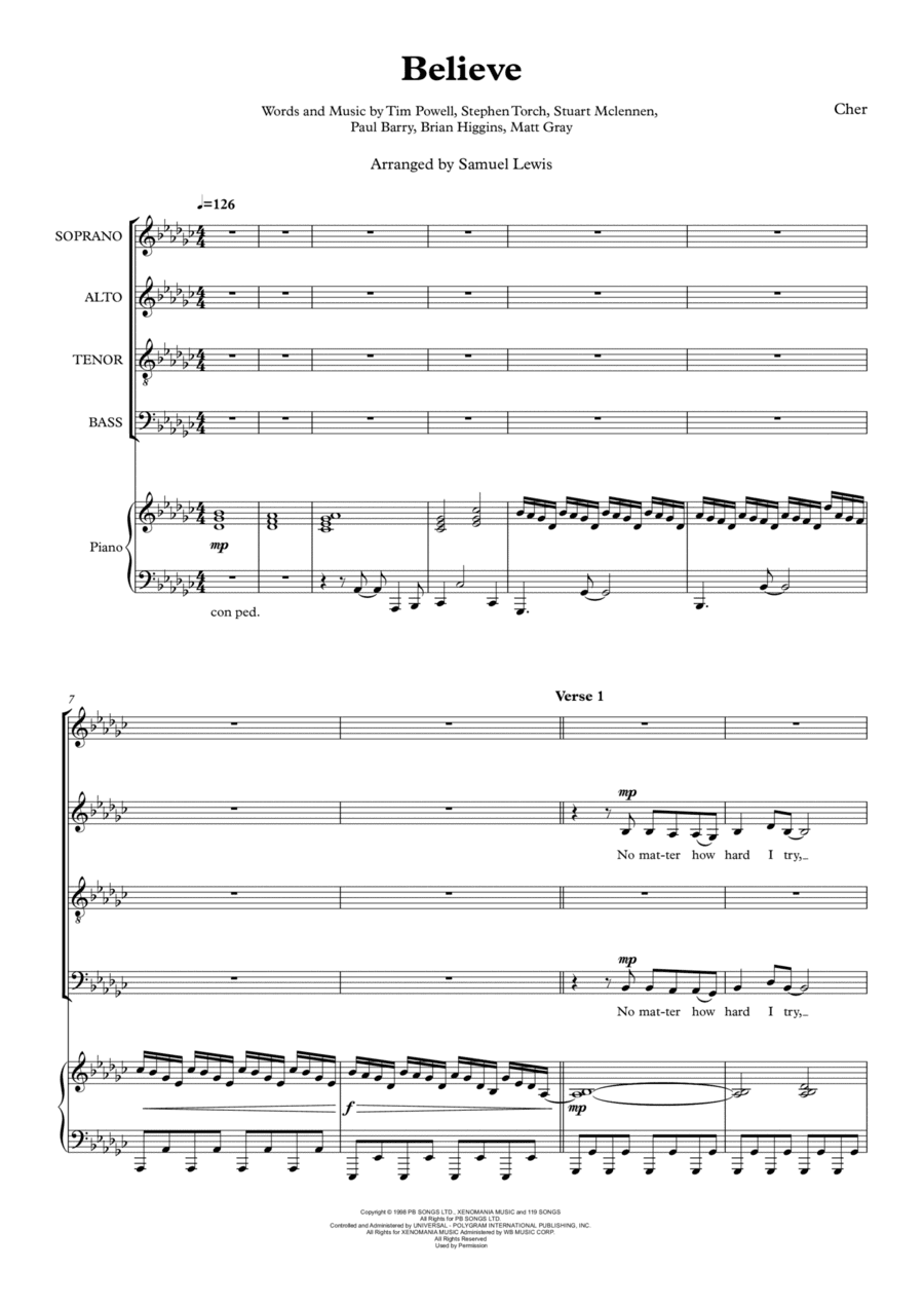 Believe (arr. Samuel Lewis)