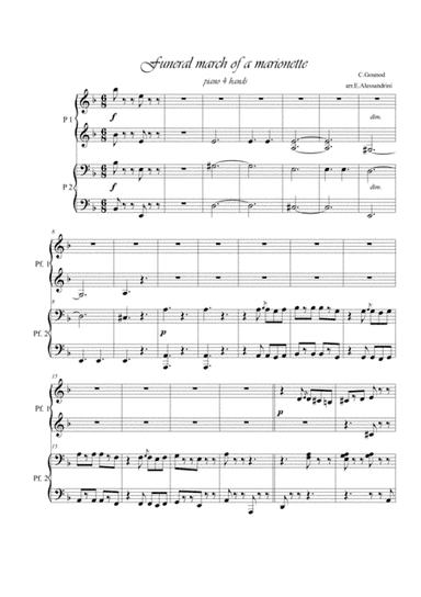 Funeral march of marionettes. 4 hands (arr. Ester Alessandrini)