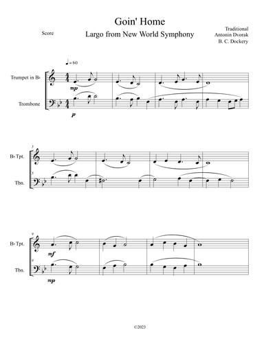 Goin' Home - Largo from New World Symphony (Trumpet and Trombone Duet) (arr. B. C. Dockery)