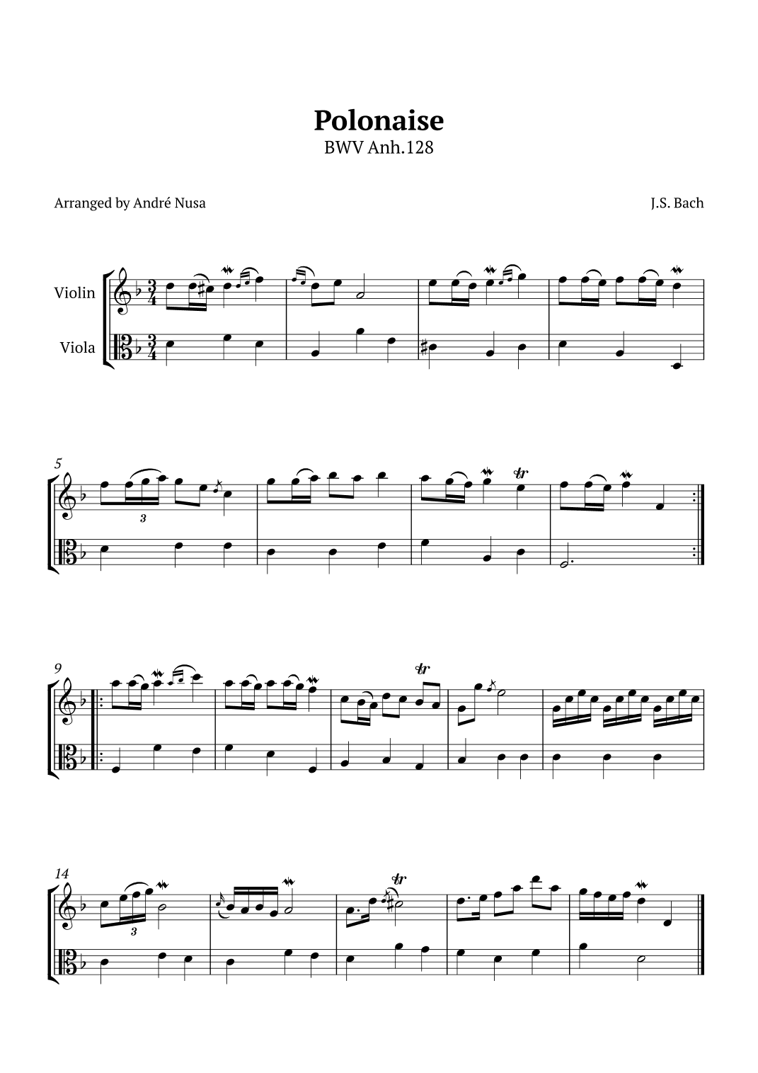 Polonaise BWV anh.128 (arr. André Nusa)